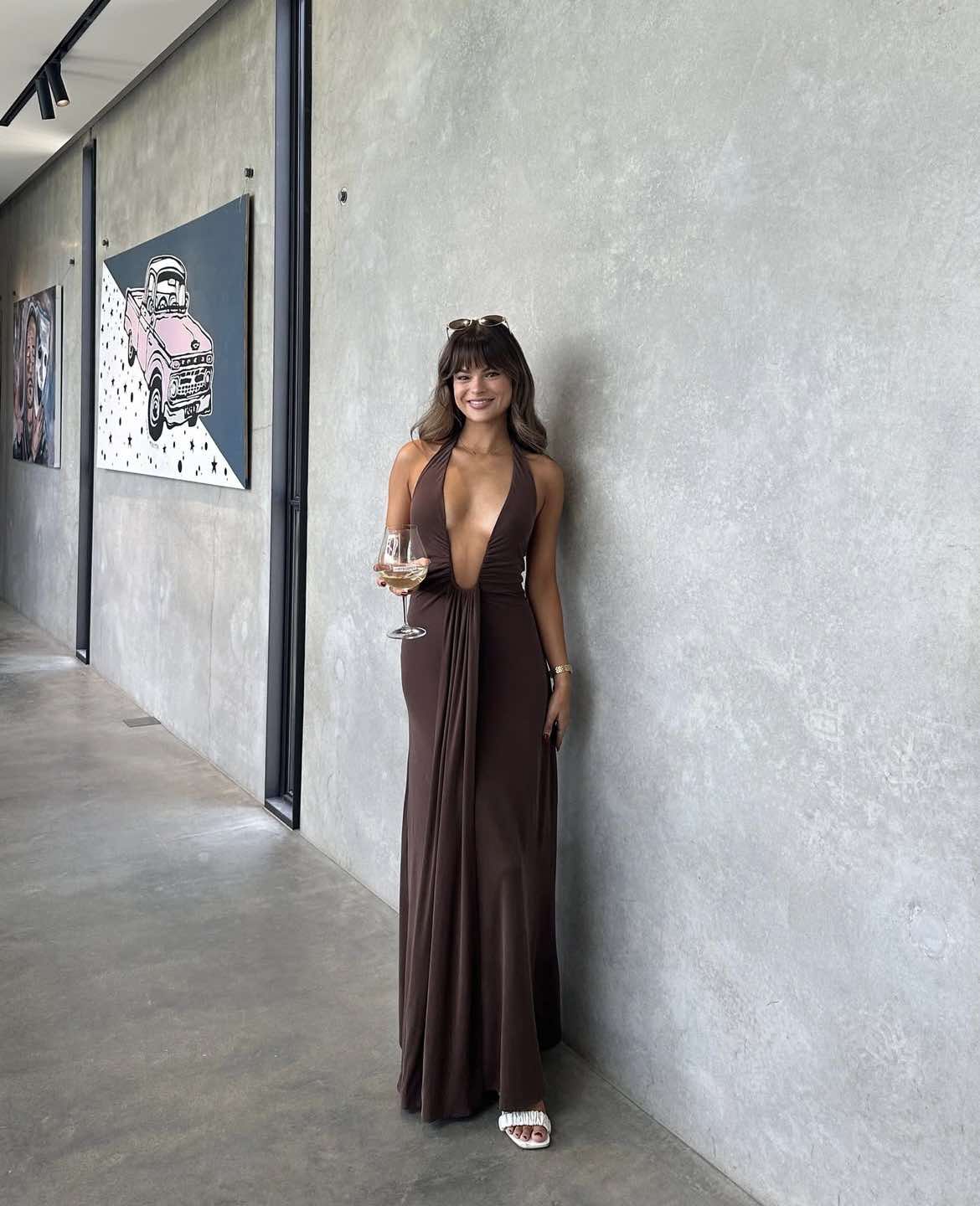 Jennifer Cupro Maxi Dress