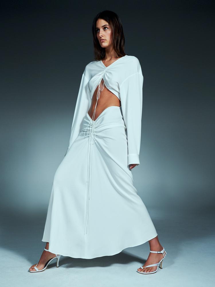 Christopher Esber Ruched Disconnect Shirt Dress