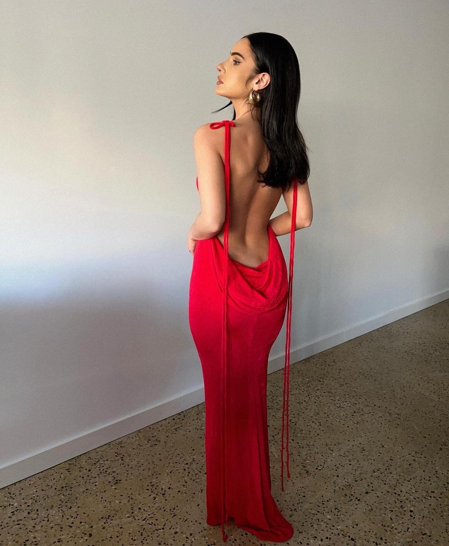 Melani The Label Cristina Gown Red