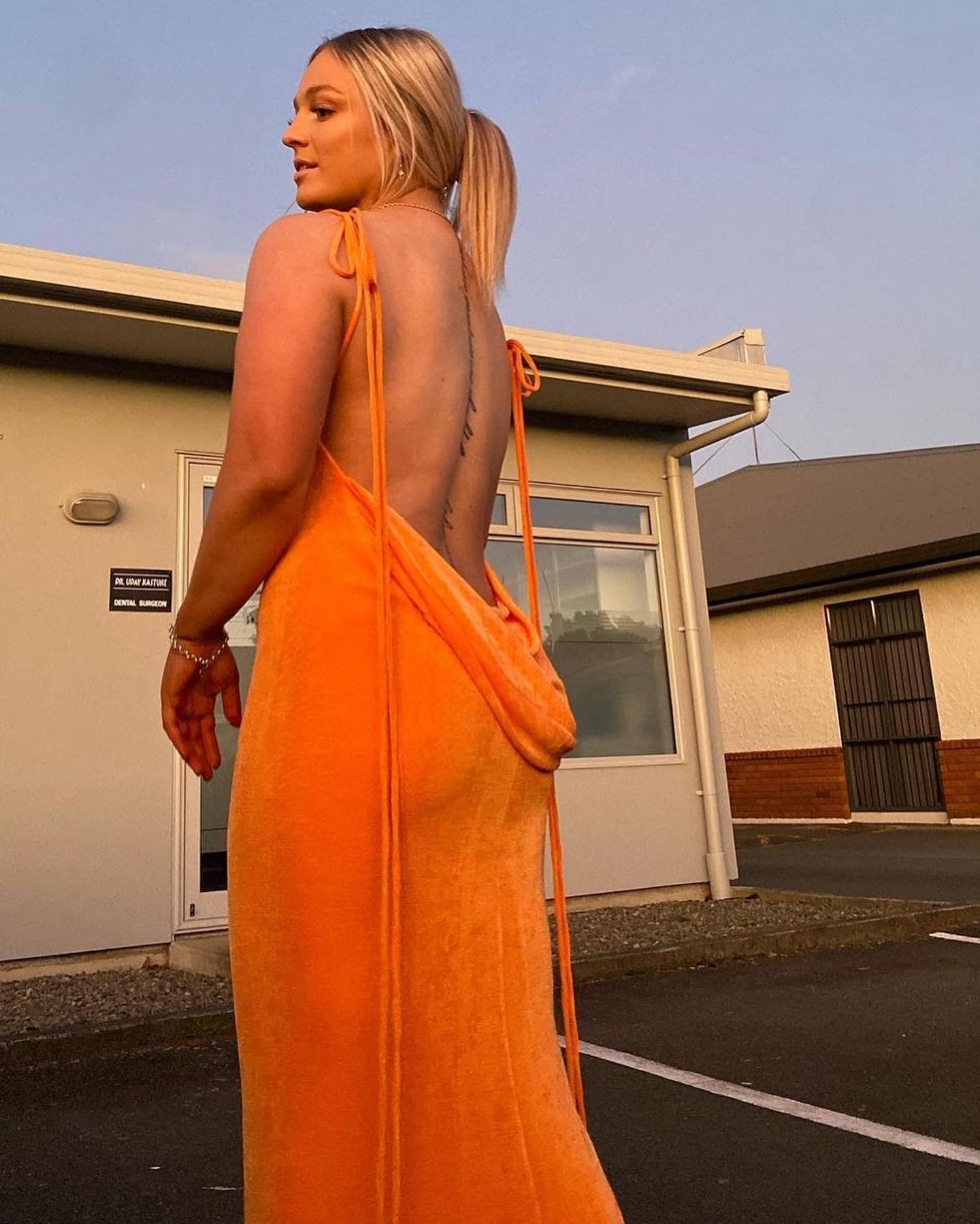 Melani The Label Cristina Gown Orange