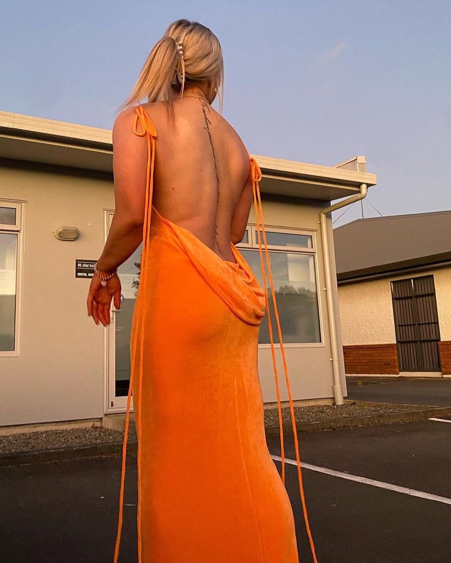 Melani The Label Cristina Gown Orange