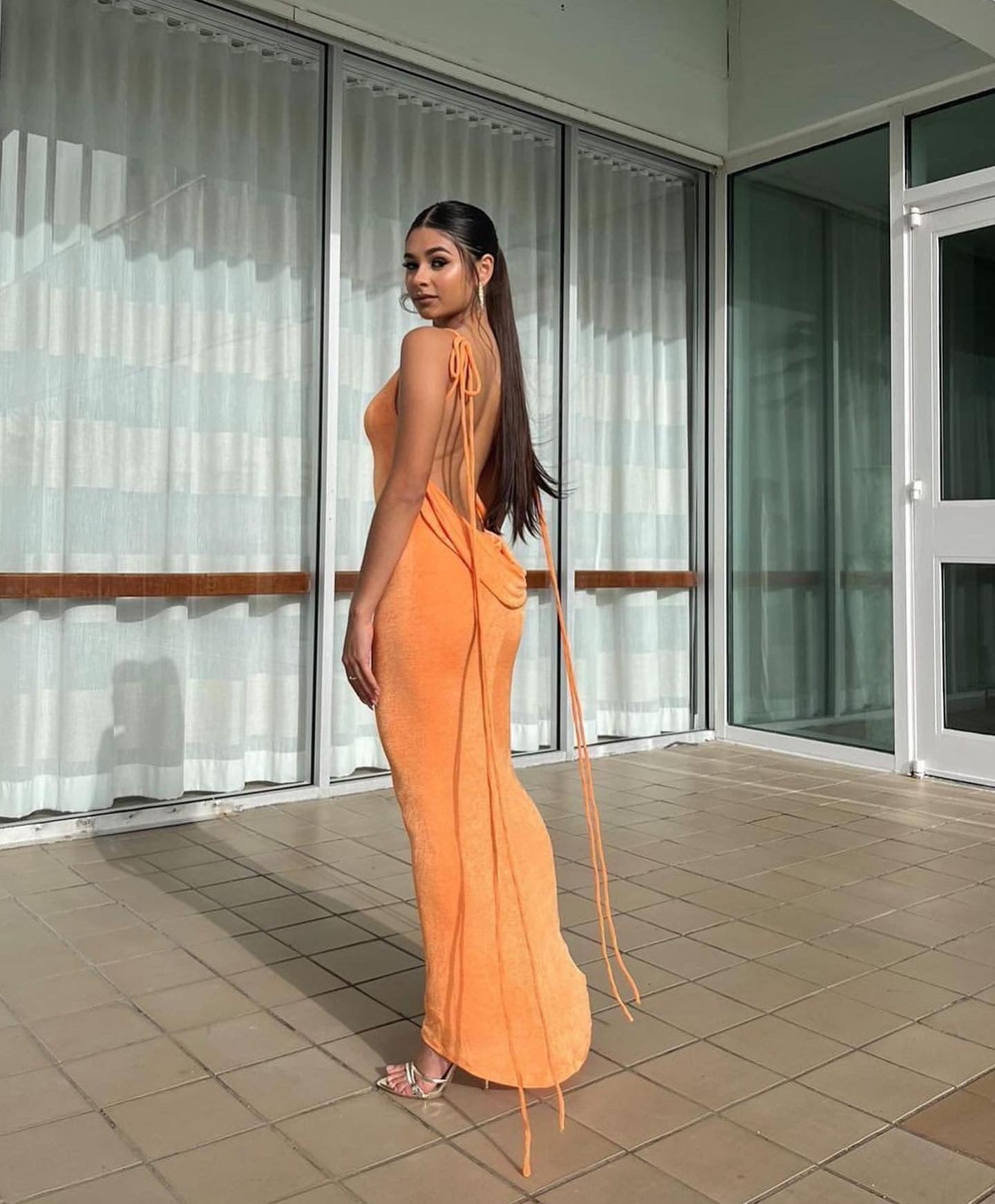 Melani The Label Cristina Gown Orange