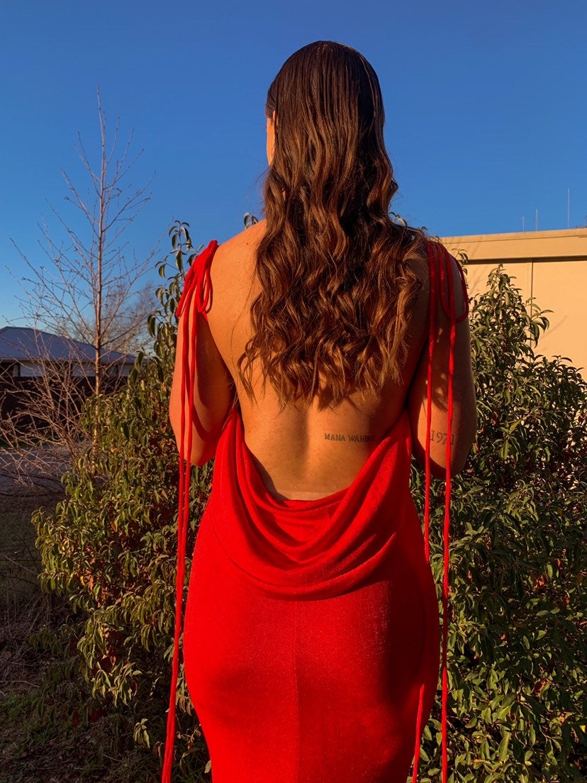 Melani The Label Cristina Gown Red