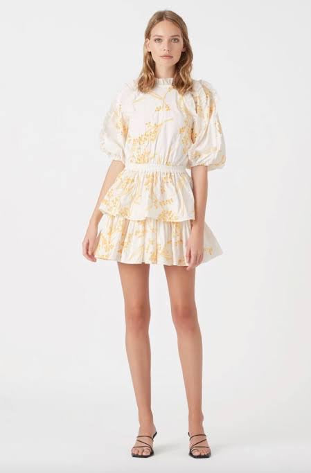 Aje Mimosa Broderie Frill Dress